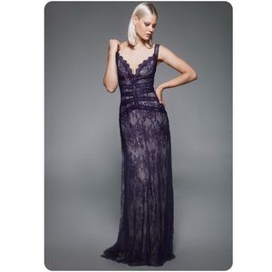 TADASHI SHOJI DUTTON STRAP LACE GOWN